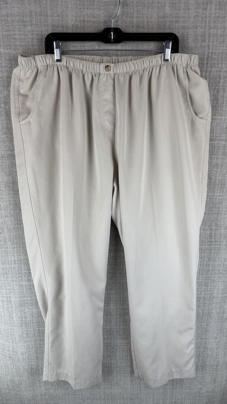 Mountain Lake Pants Womens 20W Beige Pull On Twill Straight Relaxed Pockets